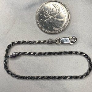 7-1/4" Diamond-cut twisted‎ chain bracelet sterling silver made in Italy 925